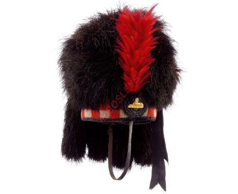 Scottish. Victorian Black Watch Officer's feather bonnet.A rare example attributed to Major N.A. Baillie-Hamilton who saw ser