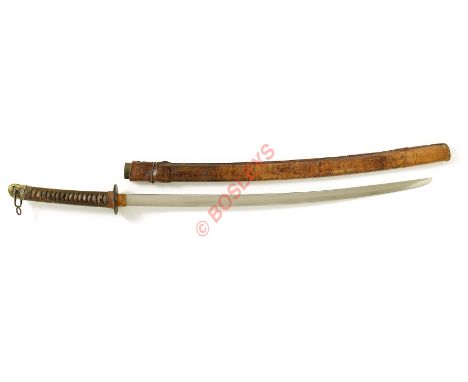 Japanese Katana Showa period Officer's Sword with WW2 Army MountsA good example the 77.9cm length blade is signed Shu. Kuni J