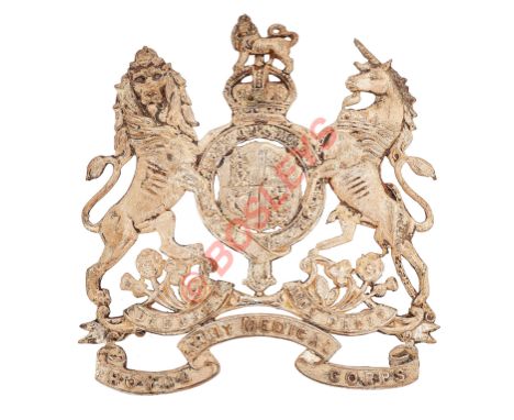 Royal Army Medical Corps Volunteers Edwardian Officer's helmet plate circa 1902-08.A fine scarce die-stamped silvered example