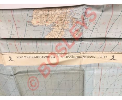 WW2 German Luftwaffe Navigators Flight Map Great Britain & IrelandThe very large, large scale double sided waterproof map cov