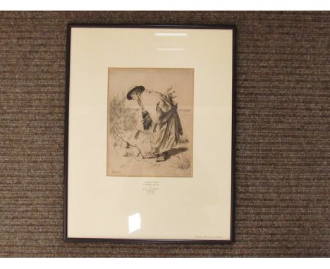 MALCOLM PATTERSON (XX) A framed and glazed etching 'Gathering Wood' signed in the print and in pencil, dated December 1921 pl