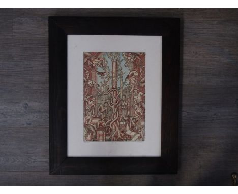 I.M. ROBERSTON (XX) A framed and glazed coloured proof etching, 'Index II' pencil signed 38cm x 26cm 