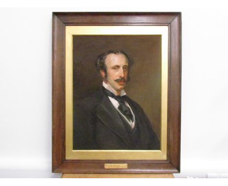 An oak framed pastel on paper portrait of Leo Schuster, brother of Lady Haliburton and bequeathed by her in 1919. Unsigned wo