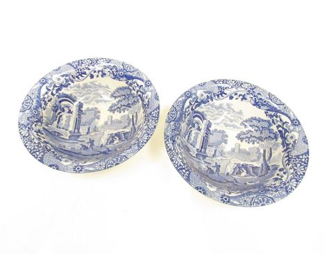 A pair of Copeland Spode "Italian" pattern blue and white fruit serving bowls 
