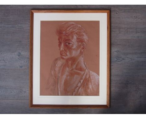 PETER TODD MITCHELL (b.1929) A framed and glazed pen and ink drawing, portrait of a man.  Signed bottom right.  48cm x 38cm