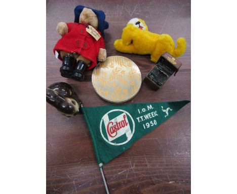 collectors lot- Vintage vesta case, Vogue compact, Paddington bear, Goebel bunny, Castrol flag&nbsp;