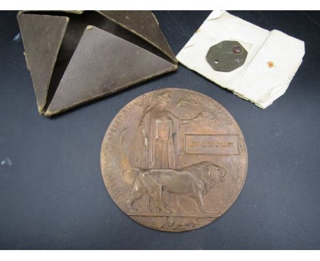 WW1 Death Penny and dog tag to the family of rifleman Charles Dilley 91260 who served with 1st/5th Bn, The Kings (Liverpool r