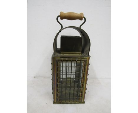 Vintage 'Wedge' ship oil lantern with top reflector, Nautical maritime- unused