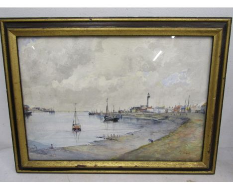 A signed seascape watercolour 44x33cm
