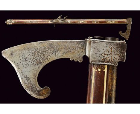 dating: 18th Century provenance: Teschen, Smooth, iron, two-stage, round and octagonal, 11 mm cal. barrel, with floral engrav