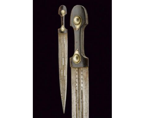 dating: Late 19th Century provenance: Georgia, Straight, double-edged blade, with various segments with fuller in the front p