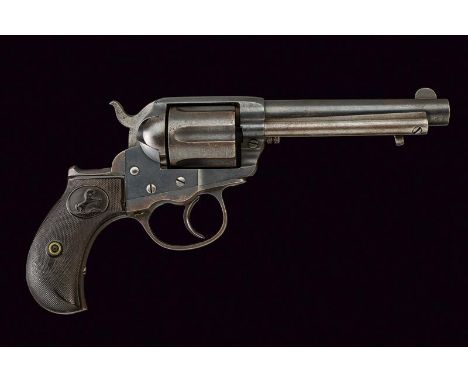 dating: 1875-1890 provenance: USA, Round, rifled, 4-1/2' barrel, with fore-sight and extractor, caliber marking 'COLT D.A. 38
