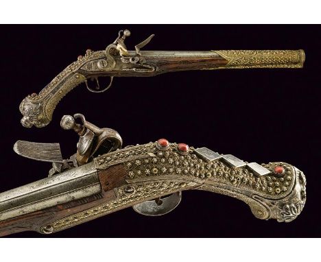 dating: First half of the 19th Century provenance: Turkey, Smooth-bore, two-stage, 16 mm cal. barrel, octagonal, engraved fir