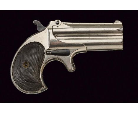 dating: about 1870 provenance: USA, Round, over-and-under barrels, with remains of grooves, rib marked 'REMINGTON ARMS CO. IL
