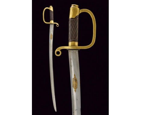 dating: 19th Century provenance: Russia, Curved, single-and short false-edged blade, with fuller, gilded monogram 'AIII' on a