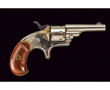 dating: 1871 - 76 provenance: USA, Round, cal. 22 rimfire barrel, with address and fore-sight; smooth, seven-shot cylinder; s