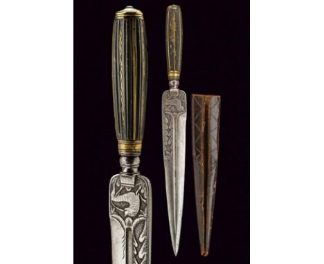 dating: 19th Century provenance: Southern Italy, Straight, single-and false-edged blade with central groove, the base with fi