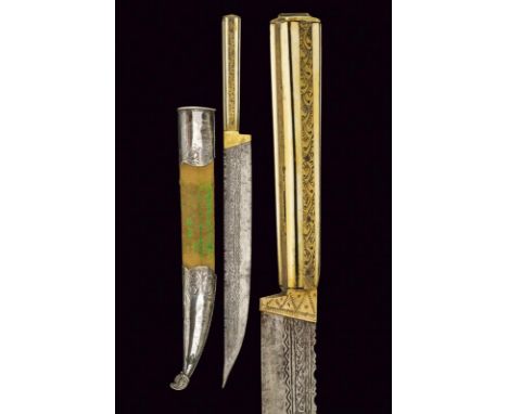 dating: Mid 19th Century provenance: Greece, Straight, single-edged blade, engraved on both sides with geometrical motifs, th