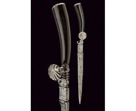 dating: late 17th Century provenance: Spain, Strong, straight, single-edged blade of triangular section, grooved back, rectan