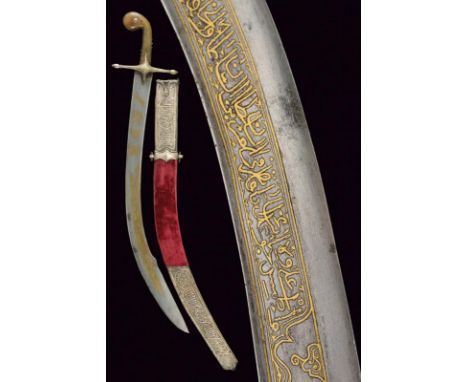 dating: 19th Century provenance: Turkey, Large, curved, singel-and false-edged blade (traces of damask?), thickened at the ba