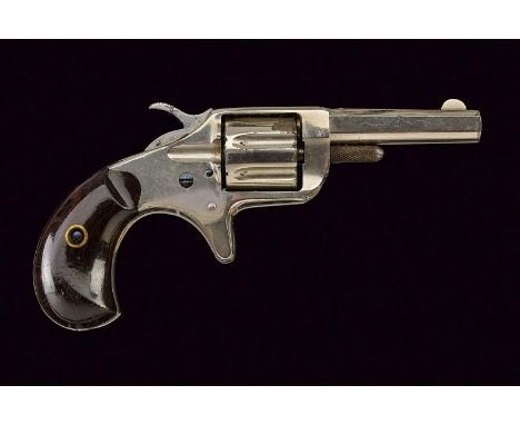 dating: 1875-1890 provenance: USA, Round barrel with fore-sight and address, laterally marked 'COLT NEW 22'; fluted, seven-sh