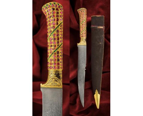 dating: Late 19th Century provenance: Persia, Straight, single-edged blade with chiselled back, in finest damask (probably ol