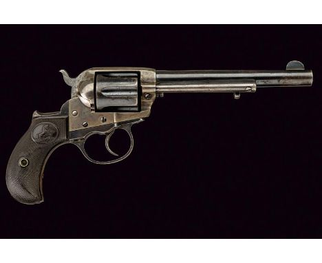 dating: 1875-1890 provenance: USA, Round, rifled, 6' barrel, with fore-sight and extractor, caliber marking 'COLT D.A. 38', t