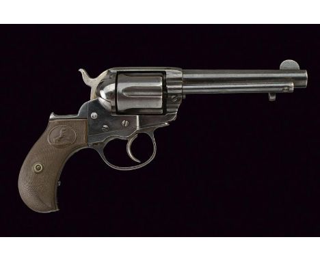 dating: 1875-1890 provenance: USA, Round, rifled, 4-1/2' barrel, with fore-sight and extractor, caliber marking 'COLT D.A. 41