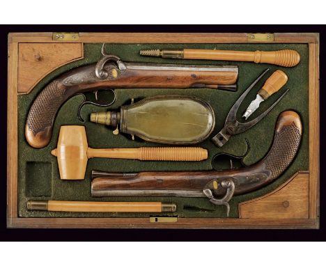 dating: Mid 19th Century provenance: Florence, Smooth-bore, octagonal, 16 mm cal. barrels, with golden mark at the base; engr