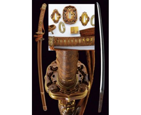 dating: 19th/20th Century provenance: Japan, Nagasa shinogi-zukuri with ko-kissaki, length 59.8 cm, visible hada and hamon, c