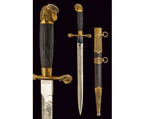 dating: circa 1900 provenance: Russia, Straight, double-edged blade, engraved with floral motifs, the tang with manufacturer 