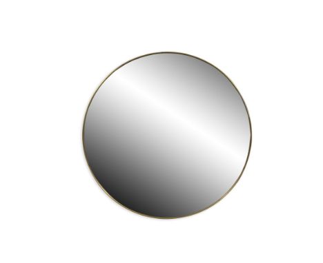MIRRORA brass framed circular mirror, Italy. 100cm diameter