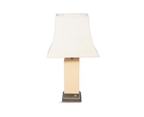 JEAN CLAUDE MAHEYA vintage Jean Claude Mahey table lamp with brass and chrome detailing, France, c.1970, with maker's stamp. 
