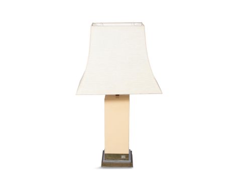 JEAN CLAUDE MAHEYA vintage Jean Claude Mahey table lamp with brass and chrome detailing, France, c.1970, with maker's stamp. 