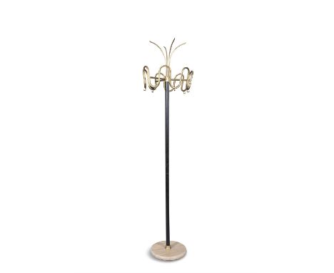 COAT STANDA brass enamel coat stand, Italy, c.1950. 192cm (h)