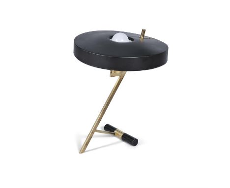 LOUIS KALFFA 'Diplomat' lamp by Louis Kalff for Philips, brass with enamelled shade, The Netherlands, &nbsp;c.1970. 40cm (h)