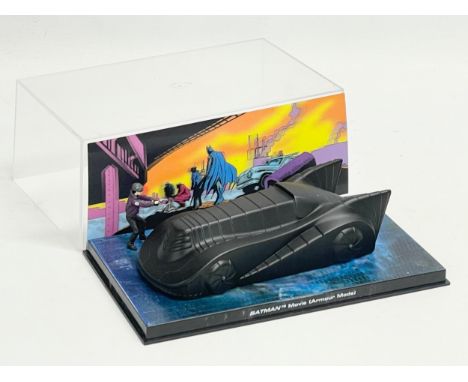 A TM &amp; DC Comics “Batman Movie Armour Model” Batmobile in display case. 19x11x7.5cm 