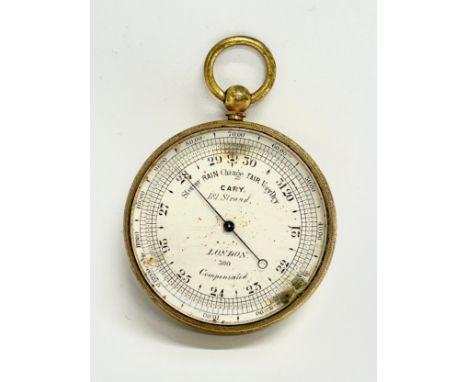 A mid 19th century William Cary pocket barometer. 