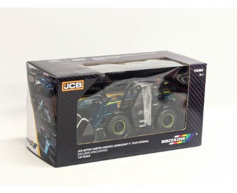 A Britains JCB Aston Martin Aramco Cognizant F1 Team Loadall. Exclusive AMR22 Edition in box 1/32 scale. 