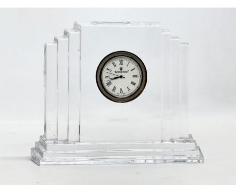 A Waterford Crystal “Metropolitan” Art Deco style mantle clock. 15x12cm 