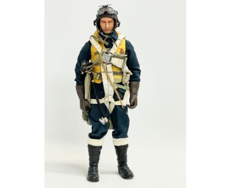 A Blue Box WW2 British RAF pilot 1/6 scale action figure. 31cm 