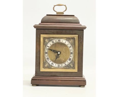 An Elliot London brass face mantle clock by Garrard &amp; Co. 15.5x8.5x23cm 
