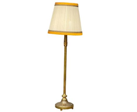A vintage heavy ornate brass standard lamp. 174cm 