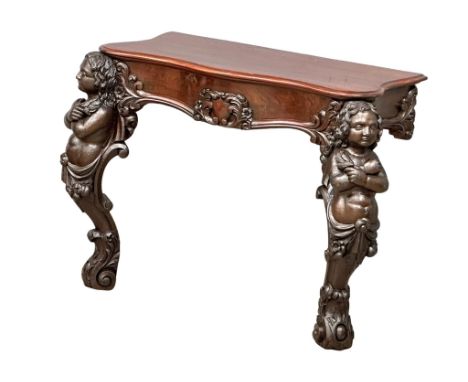 A large Victorian mahogany console table. 105x61x88cm 