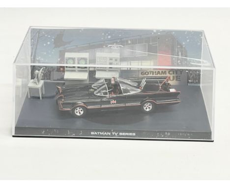A TM &amp; DC Comics “Batman TV Series” Batmobile model in display case. 19x11x7cm 