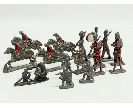 A collection of early 20th century lead model soldiers. 