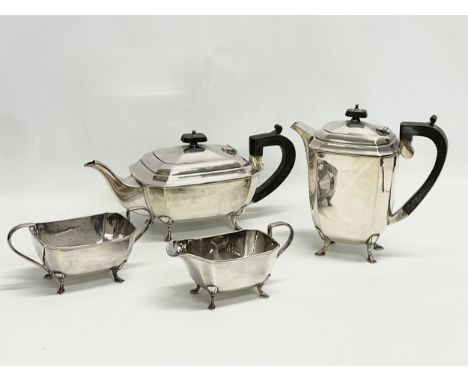 A 4 piece early 20th century Regency style tea service. H. Fisher &amp; Co. 