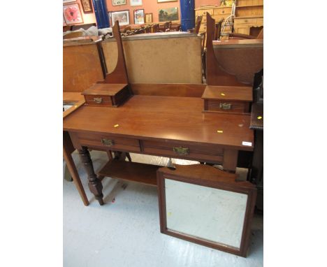 Edwardian mahogany mirrored dressing table with under-shelf.