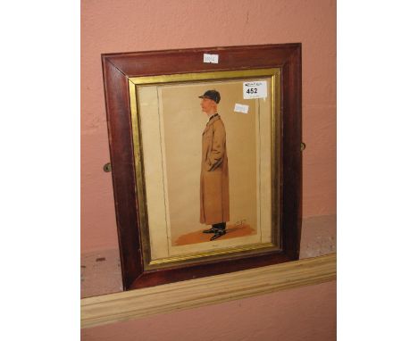 Spy type print, 'Wenty, Portrait of a Huntsman'.  Framed and glazed.