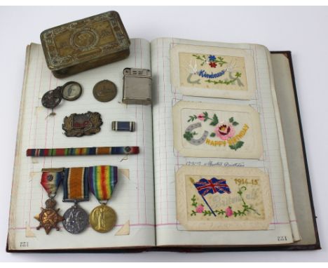 An archive relating to Herbert William Pierson (Private, ASC), comprising group of three WWI medals including 1914 Star with 